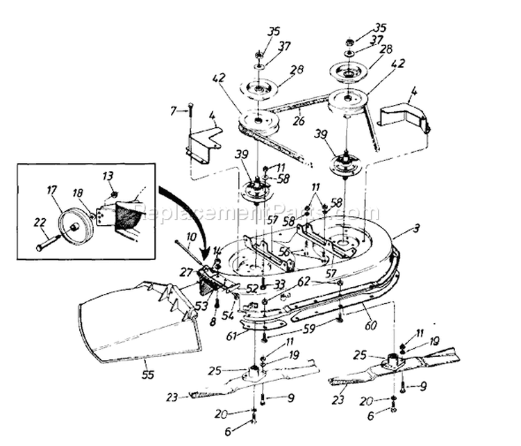 Page A Diagram and Parts List for 1362694G401 1996 Yard Man Lawn Tractor